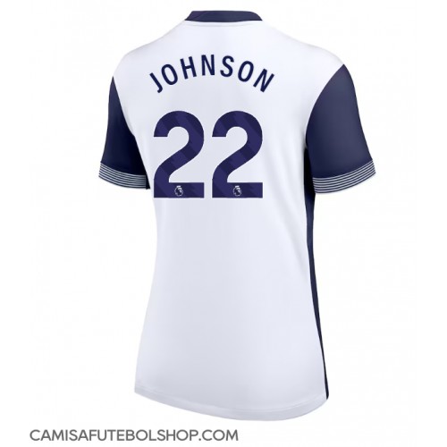 Camisa de time de futebol Tottenham Hotspur Brennan Johnson #22 Replicas 1º Equipamento Feminina 2024-25 Manga Curta